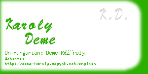 karoly deme business card